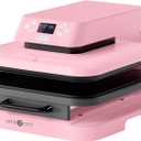 HTVRONT Auto Heat Press Machine for T Shirts - Heat Press 15x15 with Auto Release - Heats Up Fast & Heat Evenly, Professional Heat Press Machines for HTV, Sublimation, Heat Transfer Projects (Pink)