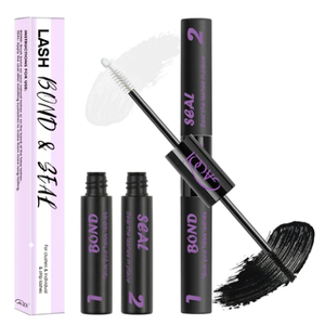 GAQQI Lash Cluster Glue, Lash Bond and Seal Waterproof, Bond & Seal Eyelash Glue for Clusters, Eyelash Adhesive Black Long-Lasting 72H, Latex-Free（5ml+5ml）