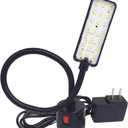 Led Magnetic Work Light 21 LEDs 300mm FlexibleGooseneck lamp 500 Lumens 120 Volt for SewingMachine Lathe Milling Drill Press Industrial Lighting (Round Magnetic Base, 5W, 12")
