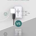 Surge Protector, Outlet Extender with Night Light, Addtam 5-Outlet Splitter and 4 USB Ports(2 USB C), USB Wall Charger Power Strip, Multi Plug Outlet for Home, Office, School, ETL Listed (White)