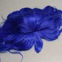 Women's Blue Wig Short Curly Wavy Wig Shoulder Length Flat Bangs Wig For Women Girl Cosplay Party Halloween Wig Cap Included (Blue)