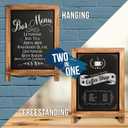 Rustic Torched Tabletop Chalkboard Sign/Hanging Magnetic Wall Chalkboard/Small Countertop Chalkboard Easel/Kitchen Countertop Memo Board / 12" x 17" in. Weddings, Birthdays, Baby Announcements