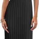 Danedvi Women's Knit Midi Tank Dress 2025 Fall Sleeveless Ribbed Crew Neck Bodycon Casual Basic Going Out Dresses (Black, XS)