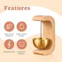 Wooden C-Shaped Wind Chime for Doors, Magnetic Shopkeepers Bell with Adhesive & Magnetic Mount - Wood Doorbell for Refrigerator/Room/Porch/Garden/Backyard/Home Gift