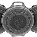 HOMZ Set of 3 Holiday Wreath Plastic Storage Containers, Holds Up to 24 Diameter, Secure Latching Lid and Easy Grip Handle, Stackable and Nestable, Black/Clear