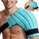 Shoulder Ice Pack Wrap for Injuries, 2 Hours Long Lasting Rotator Cuff Cold Therapy Flexible Shoulder Ice Pack for Pain Relief, FSA Eligible, Cold Pack for Tendinitis, Surgery, Swelling