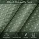 PANGSINNE Sage Green Shower Curtain - Waffle Weave Fabric Heavy Duty for Bathroom, Water Repellent Weighted 256GSM Hotel Quality Machine Washable Bath Curtains with 12 Hooks, 72Wx72H
