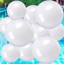 Sinmoe 12 Pieces Large gaint Inflatable White Beach Ball Bulk Solid Swimming Pool Floating Blow up Ball DIY Paint Craft for Boys Girls Hawaii Luau Birthday Beach Summer Party(12 Inch,White)