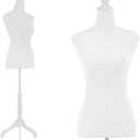 FDW Female Mannequin Body Dress Form Sewing Mannequin Torso Manikin with Tripod Base Stand Adjustable Mannequin for Sewing Clothes Display (White)