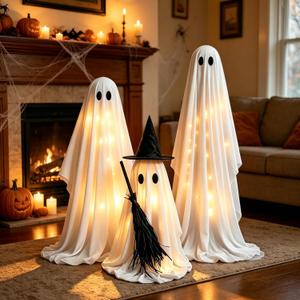 3 Pack Halloween Decorations Indoor Light Up Ghosts Outdoor Decor