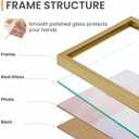 upsimples 5x7 Picture Frame Set of 3, Made of High Definition Glass for 5 x 7 Gold Frames, Wall and Tabletop Display Thin Border Photo Frame for Home Dcor