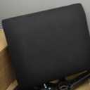 Pink Power Sewing Chair with Wheels and Adjustable Back Support - Hydraulic Armless Machine Chair for Crafting, Quilting, Artists - Sewing Room Furniture - Ergonomically Designed Professional (Black)