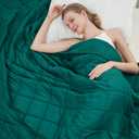 Weighted Blanket for Adults 12bs, 48"x72" Twin Size, Cooling Heavy Blanket for 110-130lbs with Premium Glass Beads, Soft Thick Big Blankets for All-Season Sleeping Comfort Breathable, Green