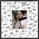 Hoikwo 20x20 Black Plastic Frame with Plastic Cover, Display Pictures 8x10 with Mat or 20x20 Without Mat, 1 Pack 20 by 20 Frame for Wall Hanging, 20x20 matted to 8x10
