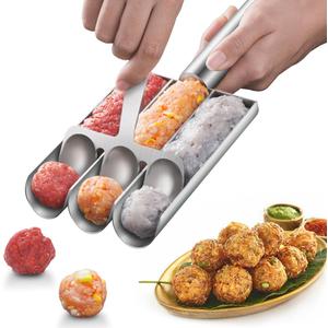 Stainless Steel Meatball Maker - Creative Kitchen Triple Meatball Maker for Meatball Lovers