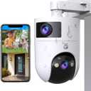 JOOAN Security Camera Outdoor 2K Ultra HD Dual Lens 2.4G/5G WiFi Bluetooth 2 Cams in 1 Auto Tracking 360View,2 Ways Audio IP66 Waterproof 3 Night Vsion Modes Cloud/SD Card Storage,Corded Power