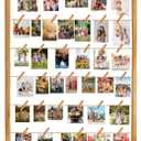 Collage Picture Frame,Photo Display Board with Clips,Hanging Pictures Frames Photos Wall Decor for Wedding Graduation Party Birthday Greeting Letter Postcards Christmas Cards Holder Organizer,39 inch