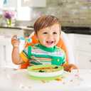 Munchkin Stay Put Suction Plates for Baby and Toddler, 3 Divided Sections , Blue/Green