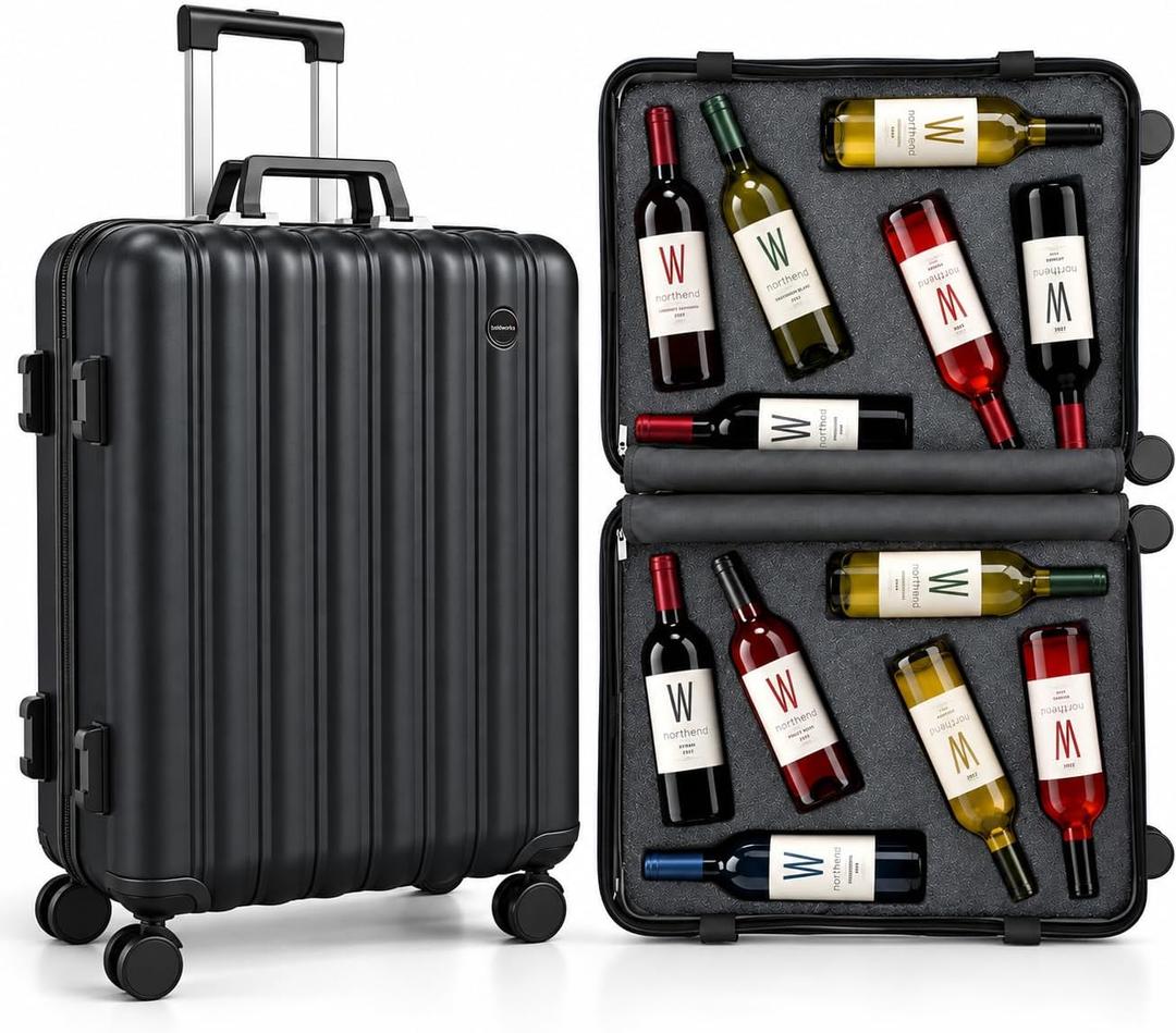 Wine Suitcase for Airplanes 12 Bottle Wine Luggage for Airplane Travel, 27 inch x 20 inch