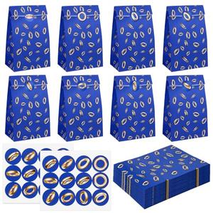 24 Pcs Blue Hedgehog Party Gift Bags Blue Gold Ring Paper Goodie Bags Video Game Treat Bag 9.4 x 5.1 x 3.1 Inches for Birthday Supplies Candy Boys Girls