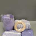 SLDIYWOW Purple Bathroom Accessories Set with Ombre Shower Curtain and NoSlip Bath Rugs,24PC Bath Sets with Trash Can, Toothbrush Holder, Cup, Soap Dispenser, Tray, Soap Dish,Toilet Brush,Qtip Holder