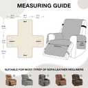VANSOFY 100% Waterproof Recliner Chair Cover, Recliner Cover with Non-Slip Granule, Washable Reclining Chair with Pocket Furniture Protector for Kids, Pets(Light Brown, 20")