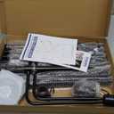 FIASON 9 FT Tangle Free Flag Pole in Ground with Solar Light & 5 Prongs Base, Thickened Heavy Duty Flag Pole Holder, Flagpole Kit for Residential or Commercial (1 Pack, Black, Without Flag)