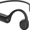 Bone Conduction Headphones, Wireless Bluetooth 5.3 Open-Ear Headphones with Mic, 10H Playtime Workout Headphones, Waterproof Sport Earphones Headset for Running, Gym, Hiking, Cycling (Black)