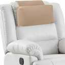 Neck Pillow for Recliner Chair, 14" Adjustable Recliner Pillow for Headrest, Soft Velvet Weighted Back Non-Slip Head Pillow for Recliner, Couch, Chair, Sofa (Camel)