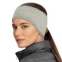 Sukeen Ear Warmers for Women, Soft Warm Double-Layer Winter Headbands for Women, Ponytail Non-Slip Ear Warmer Headband for Cold Weather Running Cycling Hiking Skiing, Gray