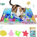 Upgraded Water Sensory Playmat for Cats, Thickened Cat Dog Toys Bored Pet Animals Cat Kicker Toys Self Play Mat Interactive Pet Water Sensory Mat Pad Pet Cooling Mat Indoor Outdoor Exercise Rectangle