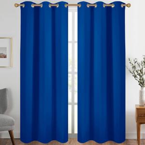Diraysid Royal Blue Grommet Blackout Curtains for Bedroom Thermal Insulated Room Darkening Curtains Drapes, 42 x 84 inch, 2 Panels
