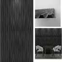 Art3d 46.2 SF Large 3D Wall Panels for Interior Dcor, PVC Textured Wavy Wall Panels for Living Room, Bedroom and Office, Pack of 6 (47.2"23.6"), Black