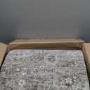 Machine Washable Rugs for Living Room: 6x9 Area Rugs for Bedroom Vintage Stain Resistant Non Slip Low Pile Lightweight Boho Carpet for Kitchen Dining Room Farmhouse Kids Room Nursery (Brown and Grey)