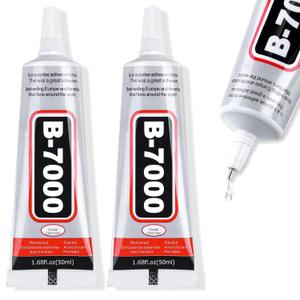 Cruzix B-7000 Super Adhesive Glue, Industrial Strength B7000 Glues Paste for Rhinestones Crafts, Clothes, Shoes, Fabric, Jewelry Making, Cell Phones, Tablet, Wood, Rubber, Leather (2x50 ml/1.68 oz)