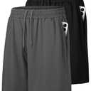 Barjneel 2 Pack Mens Gym Basketball Shorts - Athletic Black Workout Quick Dry Shorts with Pockets for Casual Running, Small