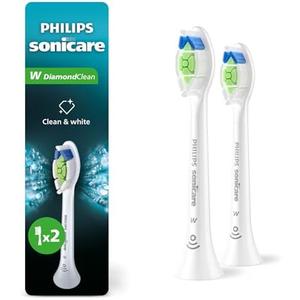 Philips Sonicare W DiamondClean - Genuine Replacement Electric Toothbrush Heads, White, 2 Pack, HX6062/77