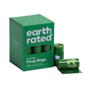 Earth Rated Poop Bags for Dogs, Leak Proof and Extra Thick Waste Bag Refill Rolls, Lavender Scented, 270 Count