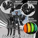 8in 3D Printed Robot 13 Upgraded Tight Joints Action Figures | Fully Articulated Already Assembled Flexible Multi Joints, Assorted Weapon Accessories,stop-motion animation