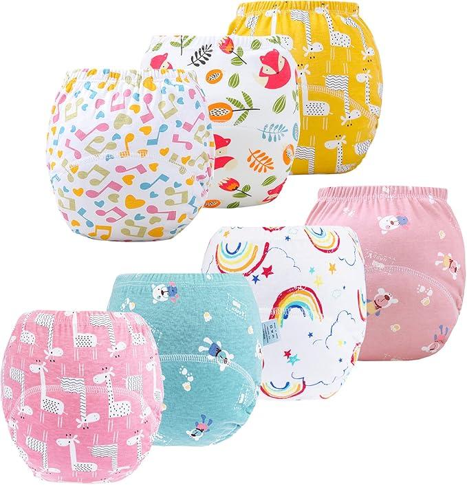 Potty Training Pants for Boys Girls, Learning Designs Training Underwear Pants, Size L, 7 Pack