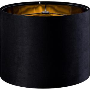 GO&SO Black Velvet Lamp Shades Set of 1 Large Drum Lampshades -16" Top x 16" Bottom x 10" High(Spider) Traditional Fabric Lamp Shade for Table Lamps - Replacement Lampshade - Assembly Required