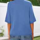 BTFBM Short Sleeve Cardigans for Women Button Up Sweaters Y2k Spring Summer 2025 Crew Neck Business Casual Work Clothes