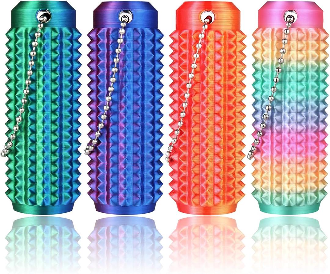 Little Ouchies Pain Fidget 4PCS  Pain Stim Tool Spiky Sensory Fidget Toys for Adults Anxiety Relief, 3D Printed Grippie Keychain for Focus & Skin Picking, Stress Relief Gift for Teens