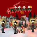 Treela Christmas Lamp Post Village Accessories Mini Street Lamp Dollhouse Streetlight Models Miniature Xmas Village Pathway Lantern Gifts for DIY Micro Landscape Garden Accessories(12 Pcs,Simple)