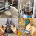 Rabbit Water Bottle Ferret Food Bowl Bunny Water Dispenser Stainless Steel Food Dish Hanging Drinking Fountain Drinker Feeder Crate Bowl Feeder Cup for Guinea Pig Hedgehog Chinchilla