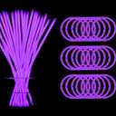 YOFOBU 300 PCS Purple Glow Sticks Bulk Glow in the Dark Bracelets and Necklaces with Connectors 8" Glowsticks Light Up Neon Party Favors for Mother's Day,Hawii Rave,Halloween Birthday Wedding