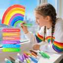 24 Pcs Suncatcher Paint Pens, Stained Glass Sun Catcher Pens 24 Colors 10ML Each, Suncatcher Kit Glass Paint Window Art Pen Crafts for Gift DIY Party Activity Supplies