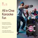 Pyle 500 Watt Portable BT Connectivity Karaoke Speaker System - PA Stereo with 8" Subwoofer, DJ Lights Rechargeable Battery Microphone, Recording Ability, MP3/USB/SD/FM Radio - PWMA325BT