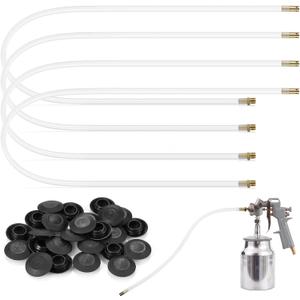 4 Pcs 20.87 Inch Spray Gun Extension Wand and 25 Rust Proof Plugs Spray Gun Flexible PVC Hose Undercoating Spray Gun Kit for Vehicles