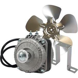 Appli Parts APFM-101E 10W Refrigeration Condenser and Evaporator Motor 115V 60Hz 0.65A 1450rpm Includes Base and 9in Aluminum Fan Blade CCW Shaft end Universal fit